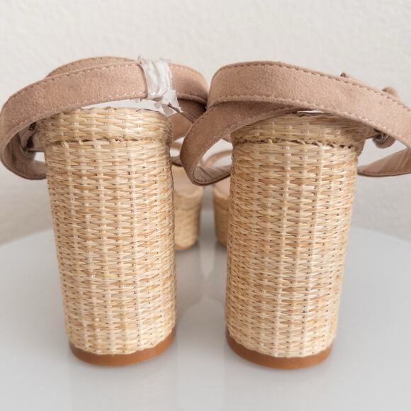 Lulus Raffia Platform Strappy Sandals Size 10 - Picture 4 of 7